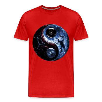 Yin Yang - Men's Premium Organic T-Shirt - red - Front - Damien (186cm)