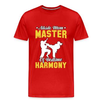 Aïkido Maman Maître de l’harmonie du coucher - T-shirt bio Premium Homme - rouge - Devant - Damien (186cm)