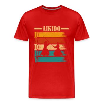 Aikido Papa - Männer Premium Bio T-Shirt - Rot - Vorne - Damien (186cm)