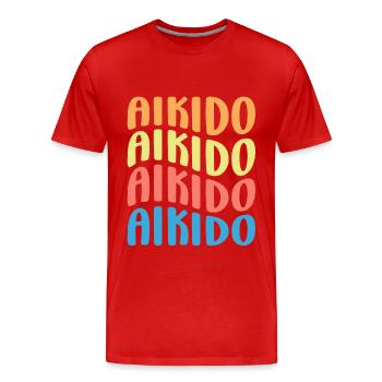 Aïkido - T-shirt bio Premium Homme - rouge - Devant - Damien (186cm)