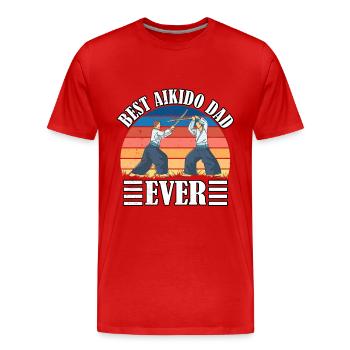 Meilleur papa d’aïkido de tous les temps - T-shirt bio Premium Homme - rouge - Devant - Damien (186cm)