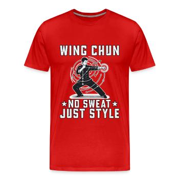 Wing Chun : pas de transpiration, juste du style - T-shirt bio Premium Homme - rouge - Devant - Damien (186cm)