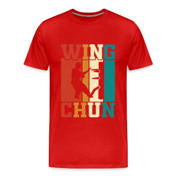 Wing Chun - T-shirt bio Premium Homme - rouge - Devant - Damien (186cm)