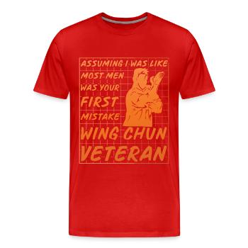 Wing Chun - T-shirt bio Premium Homme - rouge - Devant - Damien (186cm)