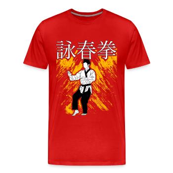 Wing Chun - T-shirt bio Premium Homme - rouge - Devant - Damien (186cm)