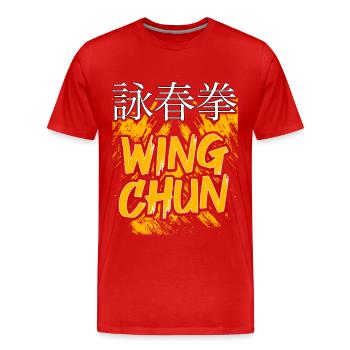 Wing Chun - T-shirt bio Premium Homme - rouge - Devant - Damien (186cm)