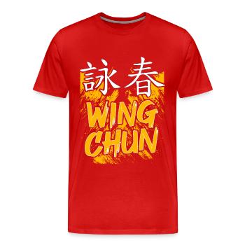 Wing Chun - T-shirt bio Premium Homme - rouge - Devant - Damien (186cm)