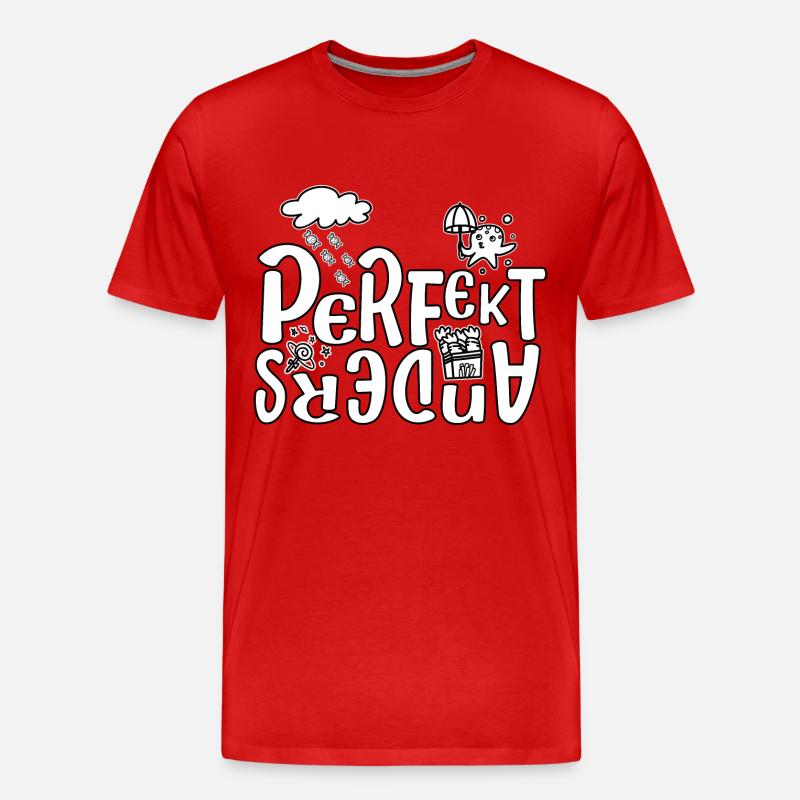 Perfekt Anders Freche Sprüche Lustig - Männer Premium Bio T-Shirt - Rot
