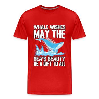 Que la beauté de la mer soit un cadeau pour tous - T-shirt bio Premium Homme - rouge - Devant - Damien (186cm)
