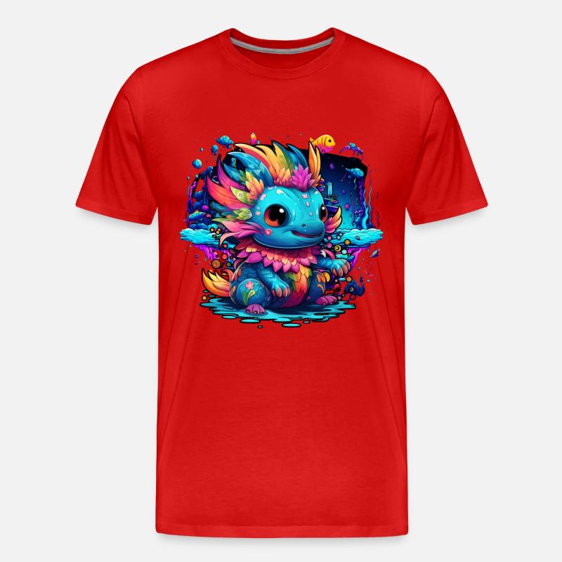 Axolotl - Männer Premium Bio T-Shirt - Rot