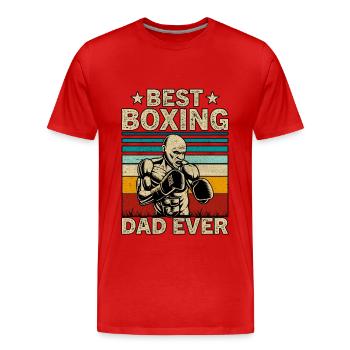 Bester Boxvater aller Zeiten - Männer Premium Bio T-Shirt - Rot - Vorne - Damien (186cm)