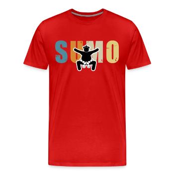 Sumo - T-shirt bio Premium Homme - rouge - Devant - Damien (186cm)