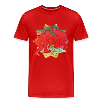 Lutte - T-shirt bio Premium Homme - rouge - Devant - Damien (186cm)