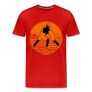 Lutte - T-shirt bio Premium Homme - rouge - Devant - Damien (186cm)