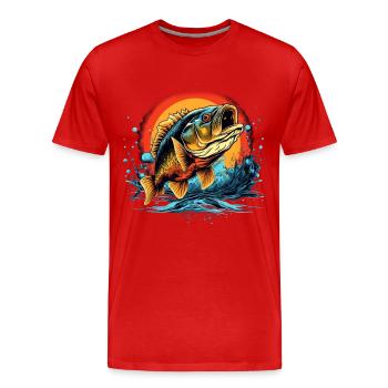 Poisson bar - T-shirt bio Premium Homme - rouge - Devant - Damien (186cm)