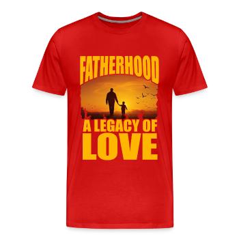 La paternité, un héritage d’amour - T-shirt bio Premium Homme - rouge - Devant - Damien (186cm)