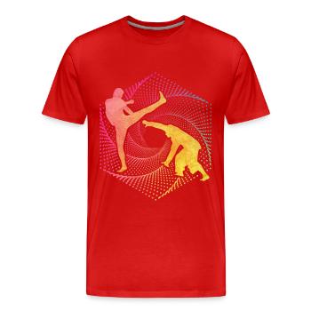 Capoeira - Männer Premium Bio T-Shirt - Rot - Vorne - Damien (186cm)
