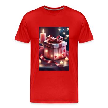 Beautiful present - Men's Premium Organic T-Shirt - red - Front - Damien (186cm)
