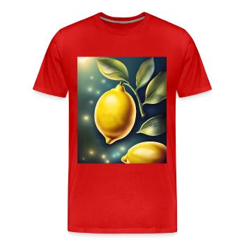 Healthy lemon lemon - Men's Premium Organic T-Shirt - red - Front - Damien (186cm)