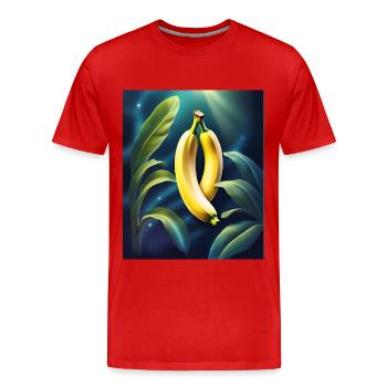 Cool aussehendes Bananen-Design - Männer Premium Bio T-Shirt - Rot - Vorne - Damien (186cm)