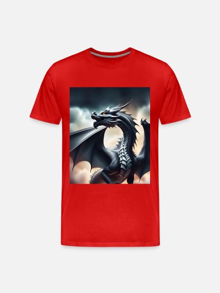 Grey dragon - Men's Premium Organic T-Shirt - red