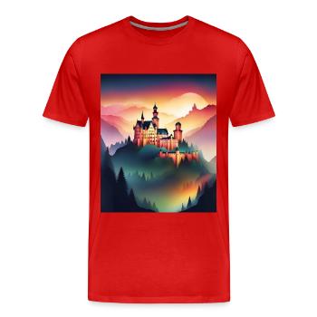 Magnifique château roumain - T-shirt bio Premium Homme - rouge - Devant - Damien (186cm)