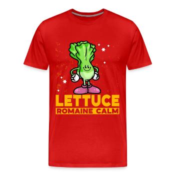 Salat Romaine Calm – Lustiger Salat - Männer Premium Bio T-Shirt - Rot - Vorne - Damien (186cm)