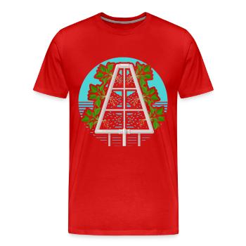 Culture hydroponique - T-shirt bio Premium Homme - rouge - Devant - Damien (186cm)