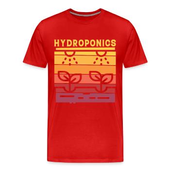 Culture hydroponique - T-shirt bio Premium Homme - rouge - Devant - Damien (186cm)