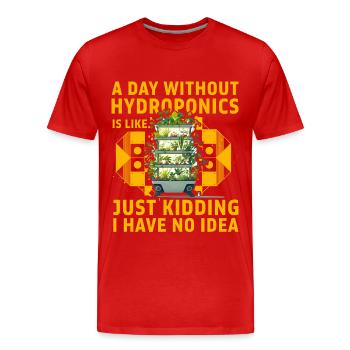 Culture hydroponique - T-shirt bio Premium Homme - rouge - Devant - Damien (186cm)