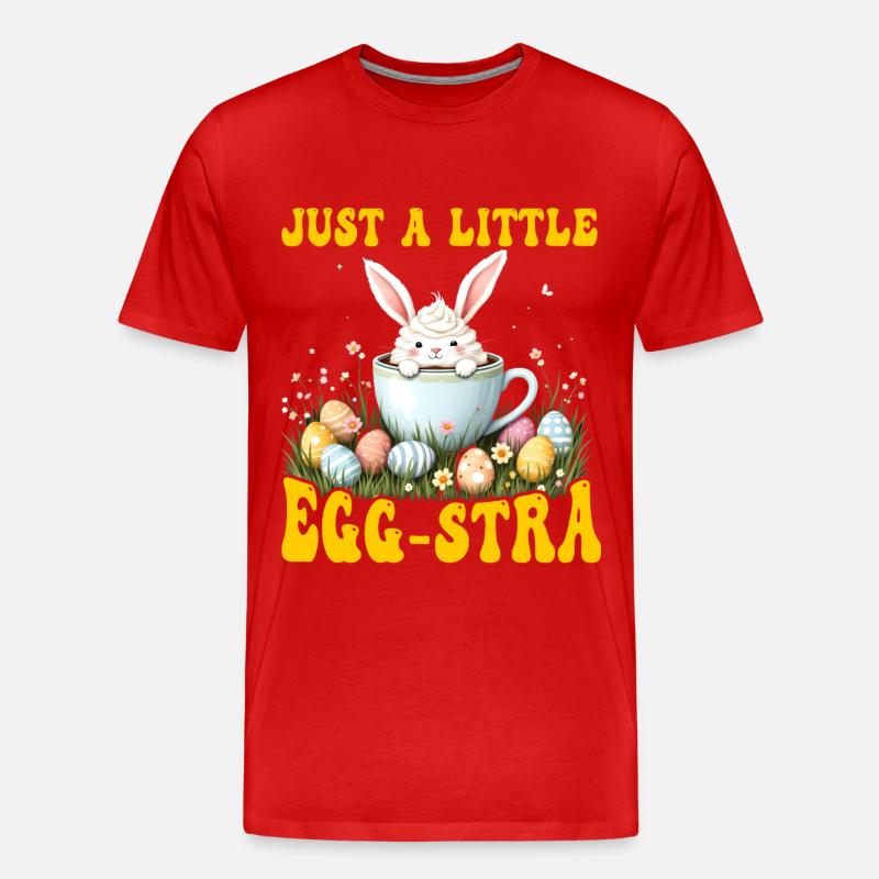 Nur ein bisschen Egg-stra - Männer Premium Bio T-Shirt - Rot