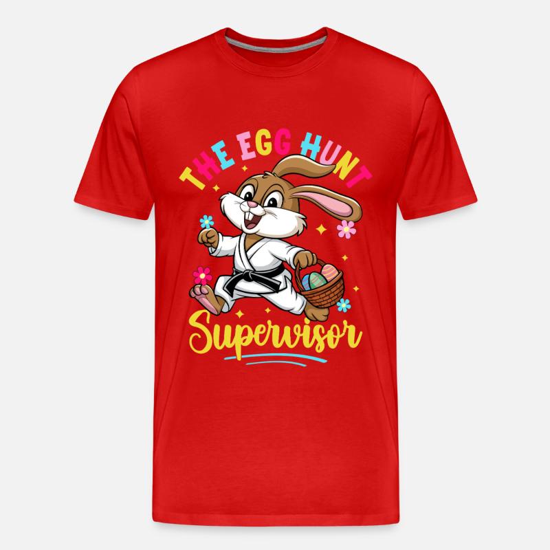 Der Supervisor der Eiersuche - Männer Premium Bio T-Shirt - Rot