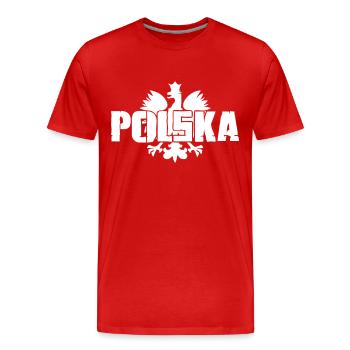 polska - Männer Premium Bio T-Shirt - Rot - Vorne - Damien (186cm)