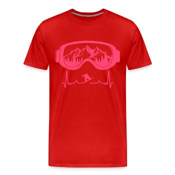 Ski Snowboard Lunettes de Ski Ski Sports d'Hiver - T-shirt bio Premium Homme - rouge - Devant - Damien (186cm)