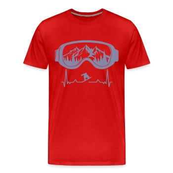 Ski Snowboard Lunettes de Ski Ski Sports d'Hiver - T-shirt bio Premium Homme - rouge - Devant - Damien (186cm)