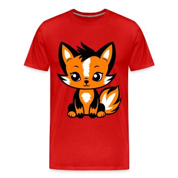 Renard Animal Bébé - T-shirt bio Premium Homme - rouge - Devant - Damien (186cm)