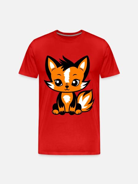 Fuchs Tier Baby - Männer Premium Bio T-Shirt - Rot