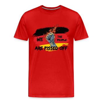 Deutschland Flagge Volk - Männer Premium Bio T-Shirt - Rot - Vorne - Damien (186cm)