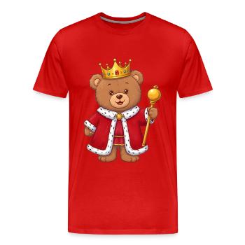 Roi de l’ours en peluche - T-shirt bio Premium Homme - rouge - Devant - Damien (186cm)
