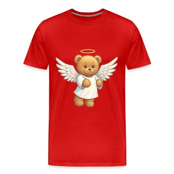 Ours en peluche Ange - T-shirt bio Premium Homme - rouge - Devant - Damien (186cm)