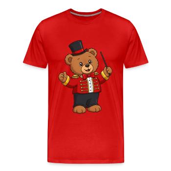 Teddybär Zirkusdirektor - Männer Premium Bio T-Shirt - Rot - Vorne - Damien (186cm)