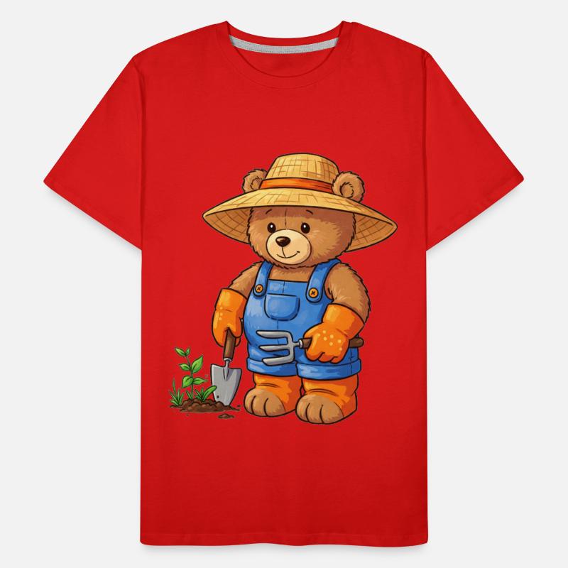 Teddybär Gärtner Männer Premium Bio T-Shirt