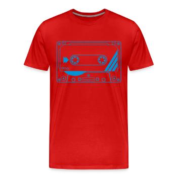 Tape Cassette - T-shirt bio Premium Homme - rouge - Devant - Damien (186cm)