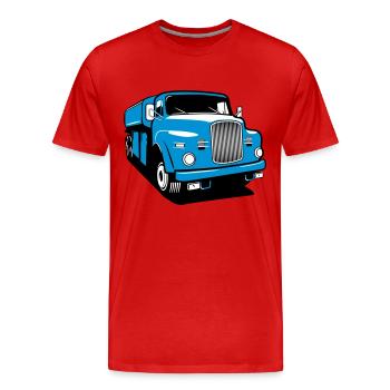 Vintage de camion camion - T-shirt bio Premium Homme - rouge - Devant - Damien (186cm)