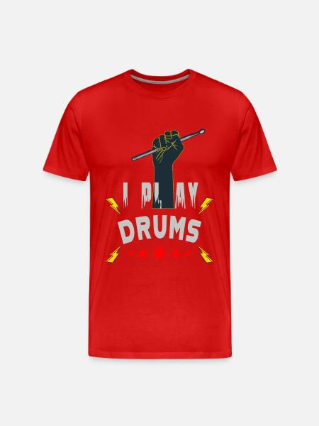 I play drums - Men's Premium Organic T-Shirt - red
