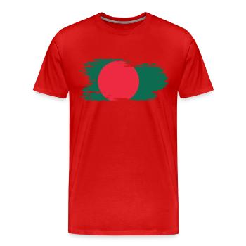 Bangladesh - National flag, brush effect - Men's Premium Organic T-Shirt - red - Front - Damien (186cm)