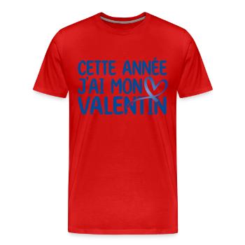 Copain Magnifique Humour Couple mon copain amour ! - T-shirt bio Premium Homme - rouge - Devant - Damien (186cm)