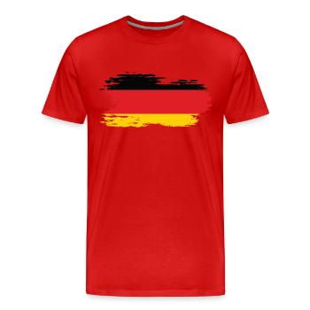 Allemagne - Drapeau national, effet pinceau - T-shirt bio Premium Homme - rouge - Devant - Damien (186cm)