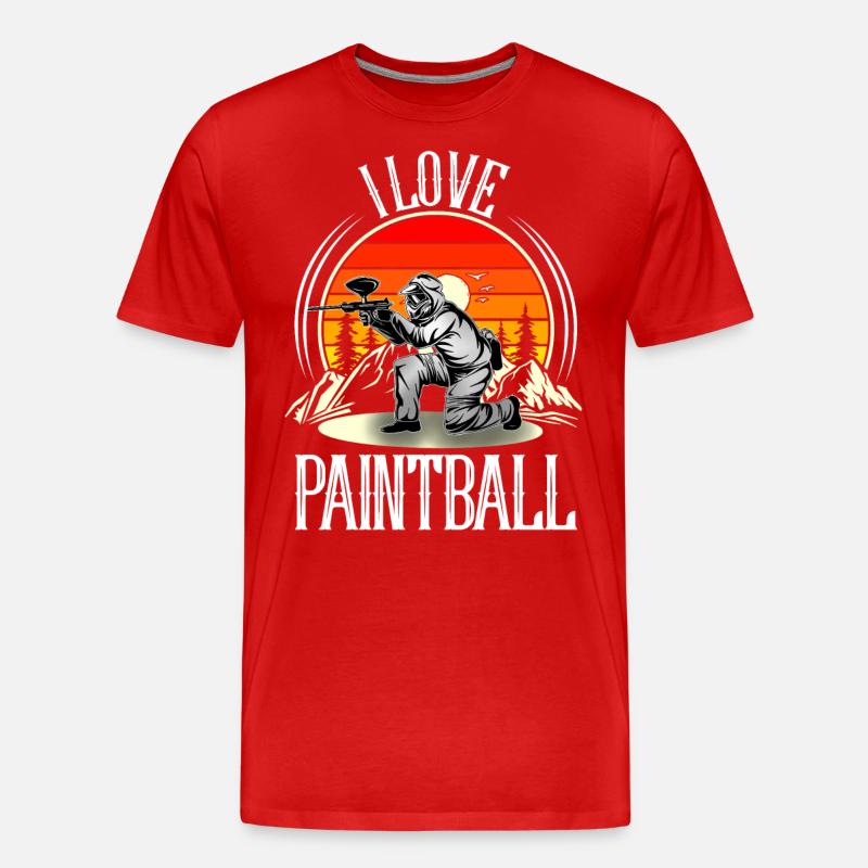 Paintball - Männer Premium Bio T-Shirt - Rot