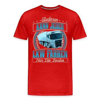LKW Fahrer - Männer Premium Bio T-Shirt - Rot - Vorne - Damien (186cm)
